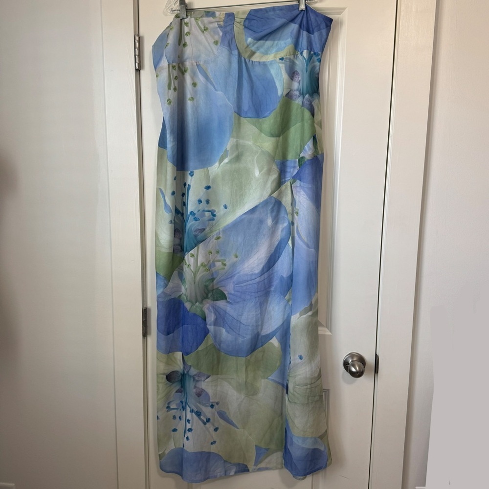 Peppermayo 5X Strapless Floral Maxi Midi Dress ~ Tropical Beach Summer - Picture 1 of 8